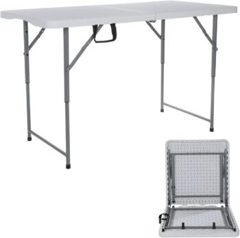 4ft Folding Table Outdoor Picnic Table Barbecue Camping Tables Courtyard Leisure Portable Tables Balcony Table