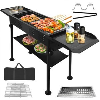 Portable Charcoal Grills for Outdoor BBQ, Foldable Kabob Barbecue Grill for Camping Hibachi BBQ Griddle Lamb Skewer in Garden Backyard Party Picnic Travel Outdoor Cooking